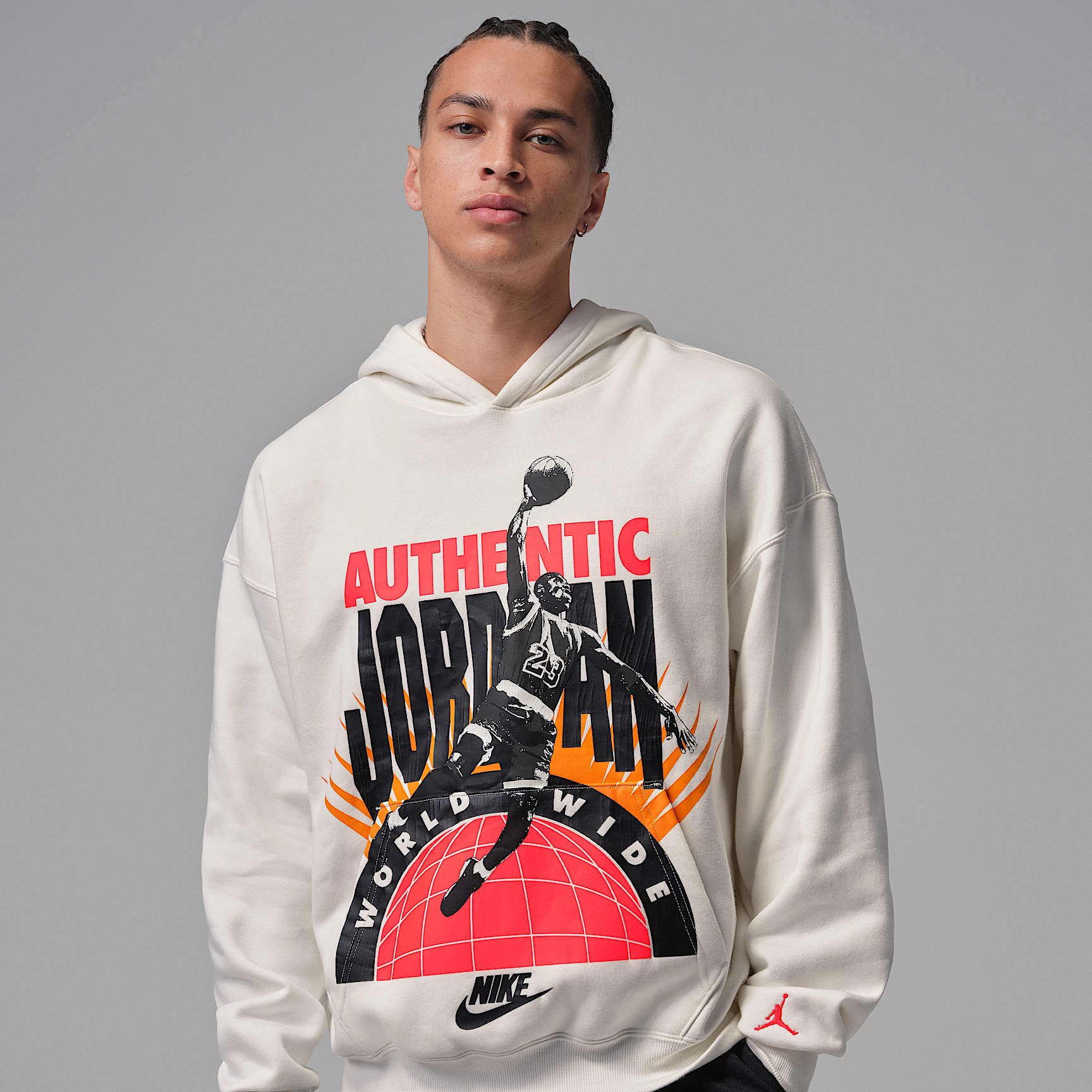 【JORDAN BRAND 】W JORDAN BRKLN PULLOVER Air Jordan Brooklyn Collegiate Pullover Oversized Hoodie 'Birch